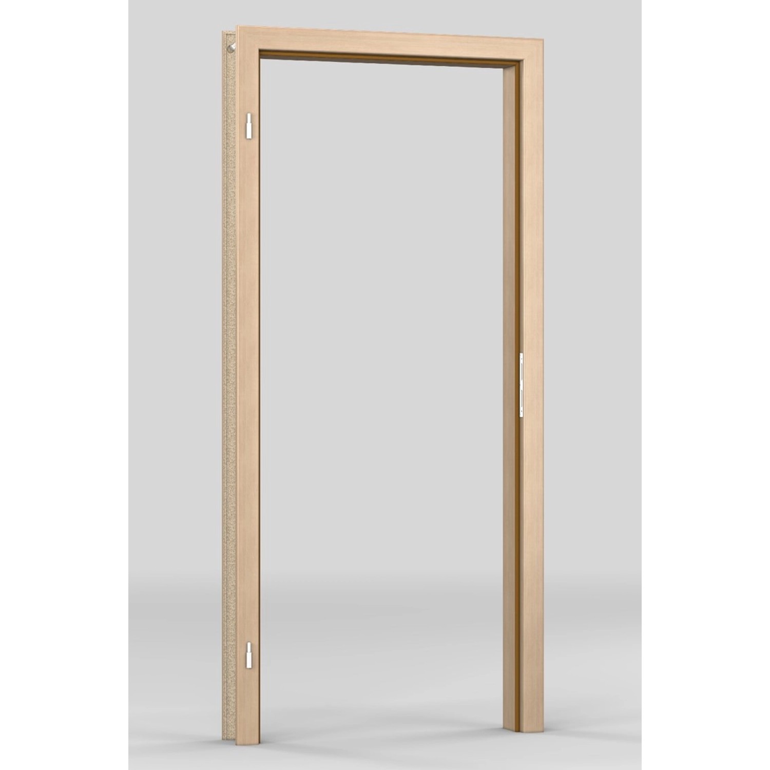 Türrahmen in Cappuccino Holznachbildung, links angeschlagen, für den Innenausbau.