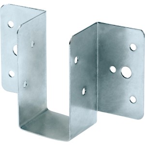 Verzinkter Balkenschuh Typ A, 38x70 mm, für Holzverbinder, mit Löchern.