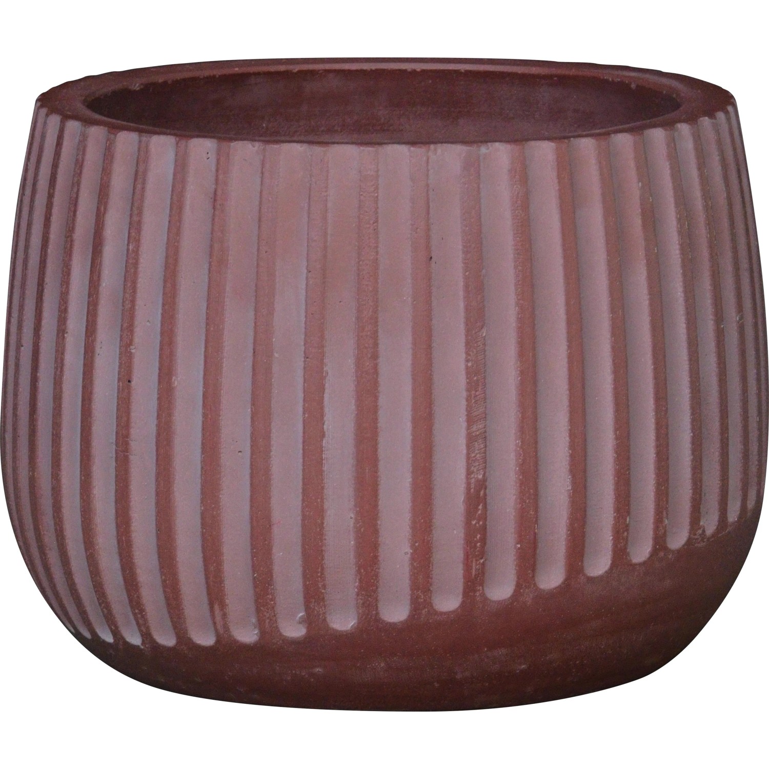 Pflanztopf Leichtzement Rot Strukturiert 24 cm x 24 cm x 17 cm