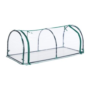 Relaxdays Foliengewächshaus Stahl PVC Transparent Dunkelgrün Aufrollbar 50 cm x 130 cm x 60 cm 1,2 kg