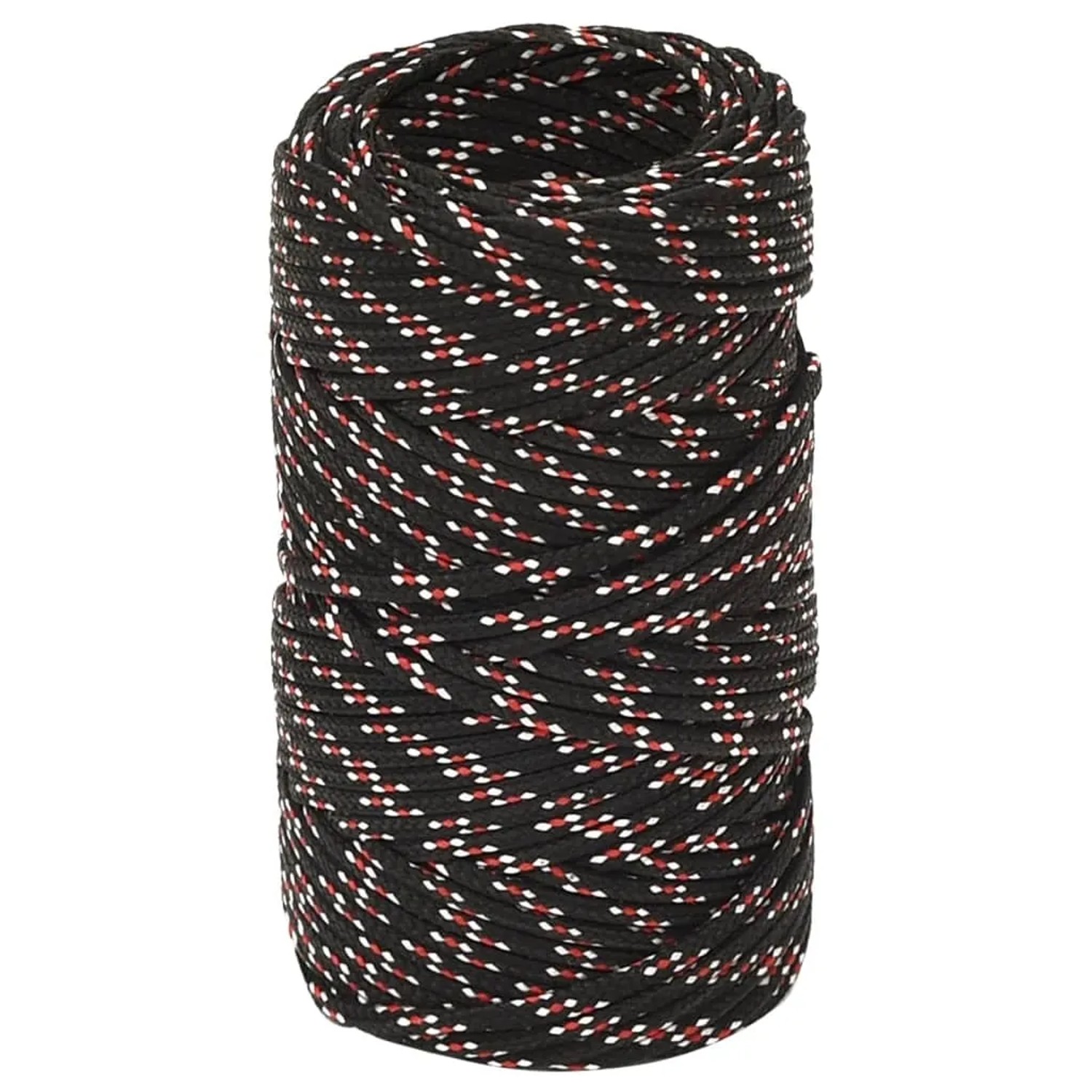 vidaXL Bootsseil Schwarz 2 mm 500 m Polypropylen 152321