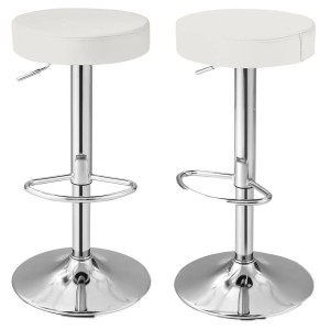 Costway 2er Set Barhocker Barstuhl mit Fußstütze Sitzhöhe 63,5-84 cm