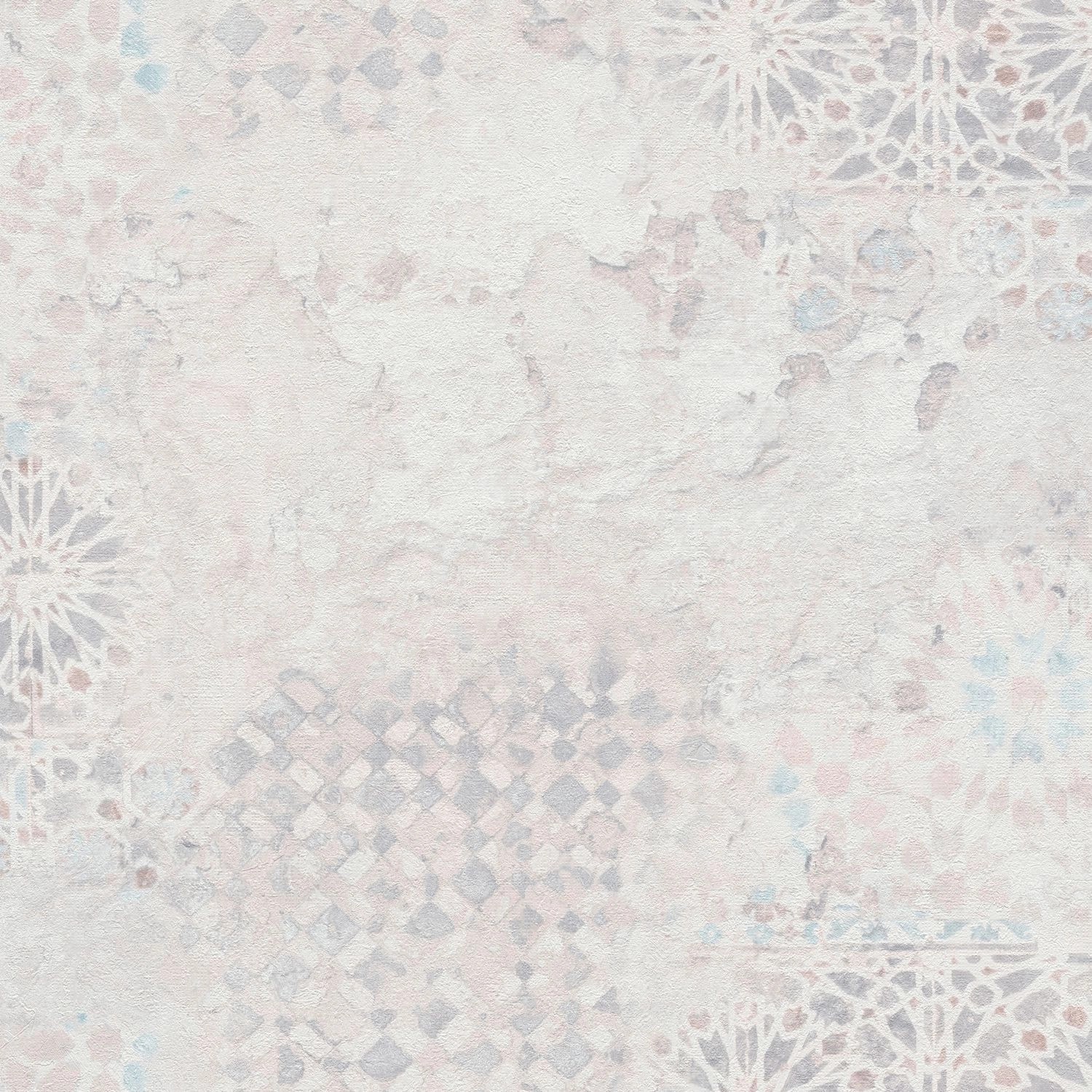 PROFHOME 378583-GU Grafik Tapete Used Look Matt Weiß Grau 0,53 m x 10,05 m günstig online kaufen