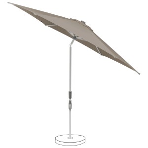 Suncomfort Marktschirm, taupe hell, mit Kurbel. Sonnenschirm für Garten und Balkon.