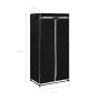 vidaXL Kleiderschrank, schwarz, 75x50x160 cm, mit Stoffbezug und Reißverschluss.