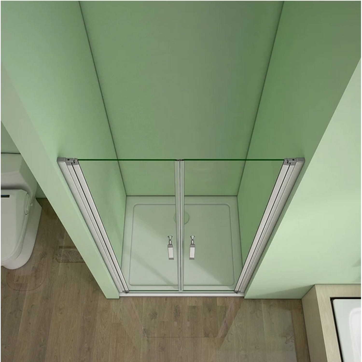 Duschparadies 70x185cm Duschtür Nischentür Duschabtrennung 5mm ESG Sicherheitsglas Schwingtür Doppeltür Glas Dusche_5