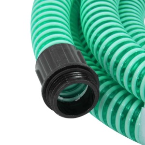 vidaXL Saugschlauch mit Messing-Anschlüssen Grün 7 m PVC 151044