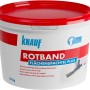 Knauf Rotband Flächenspachtel Plus, 10 kg, im weißen Eimer mit rotem Deckel.