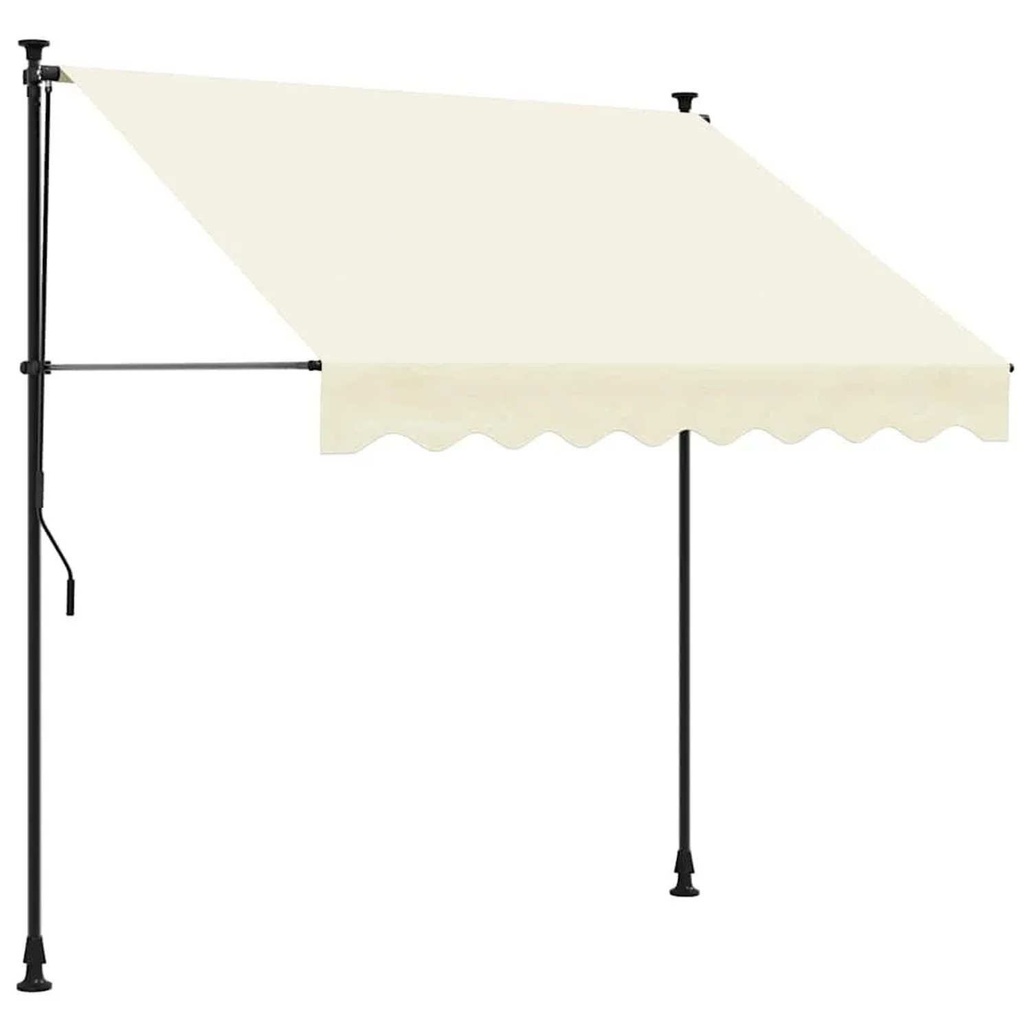 vidaXL Markise Einziehbar Creme 250x150 cm Stoff und Stahl 368746