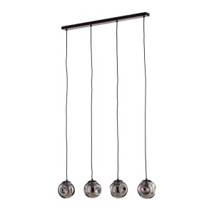 Moderne Lindby Pendelleuchte Valentina, 4-flammig, aus Alu und Glas für Wohnzimmer.
