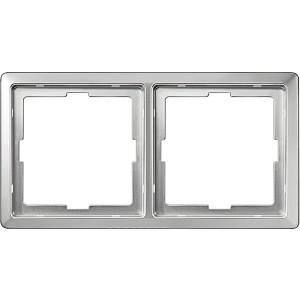 Merten Artec 2-fach Rahmen in Alu-Optik für Schalter und Steckdosen.