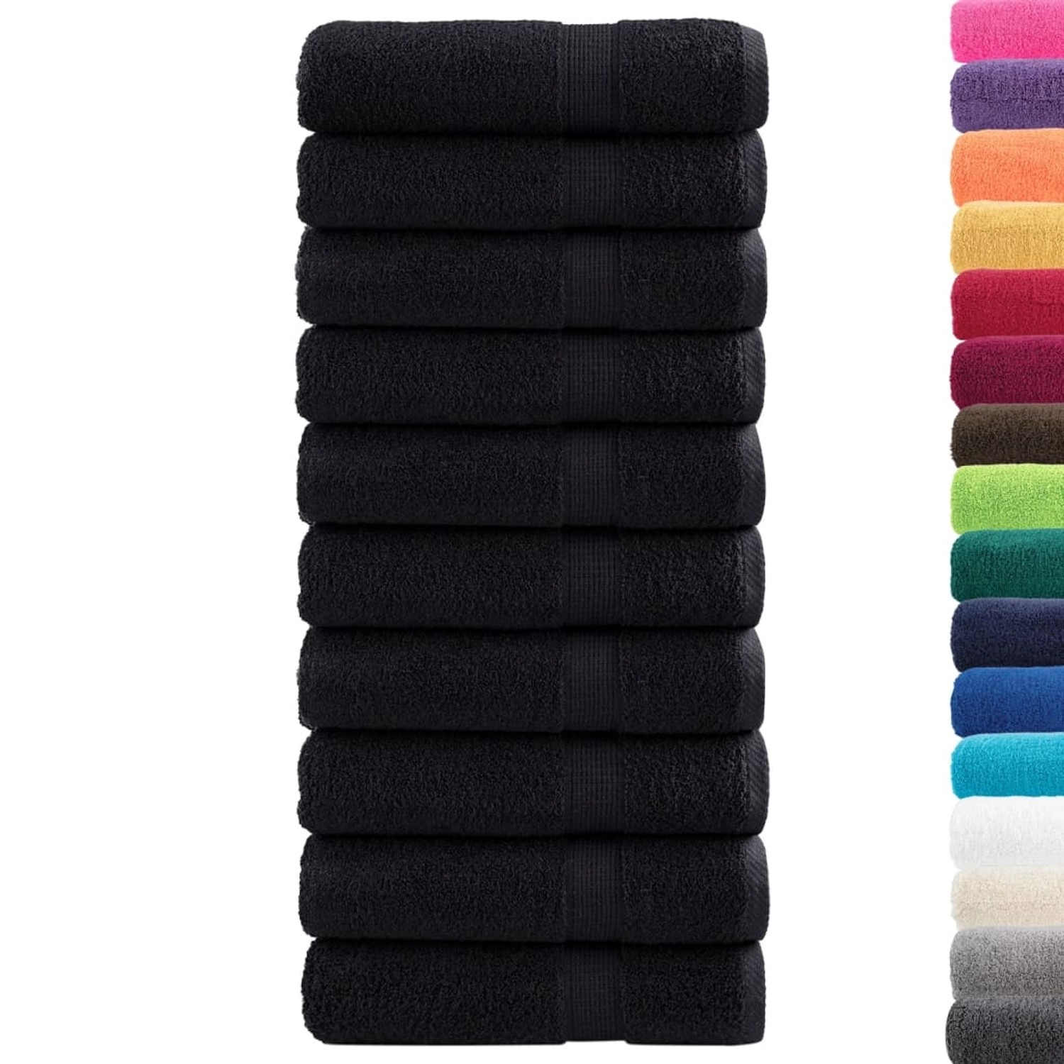 vidaXL Premium-Handtücher SOLUND 10 Stk Schwarz 50x100 cm 600 g/m² 137427