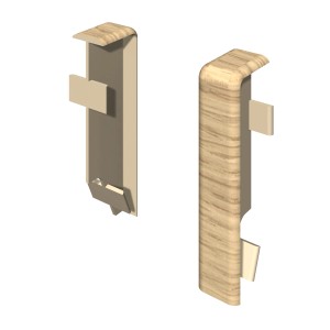 Egger Zwischenstücke Kubisch, 6 cm, Eiche Hell, 2er-Pack für Sockelleisten.