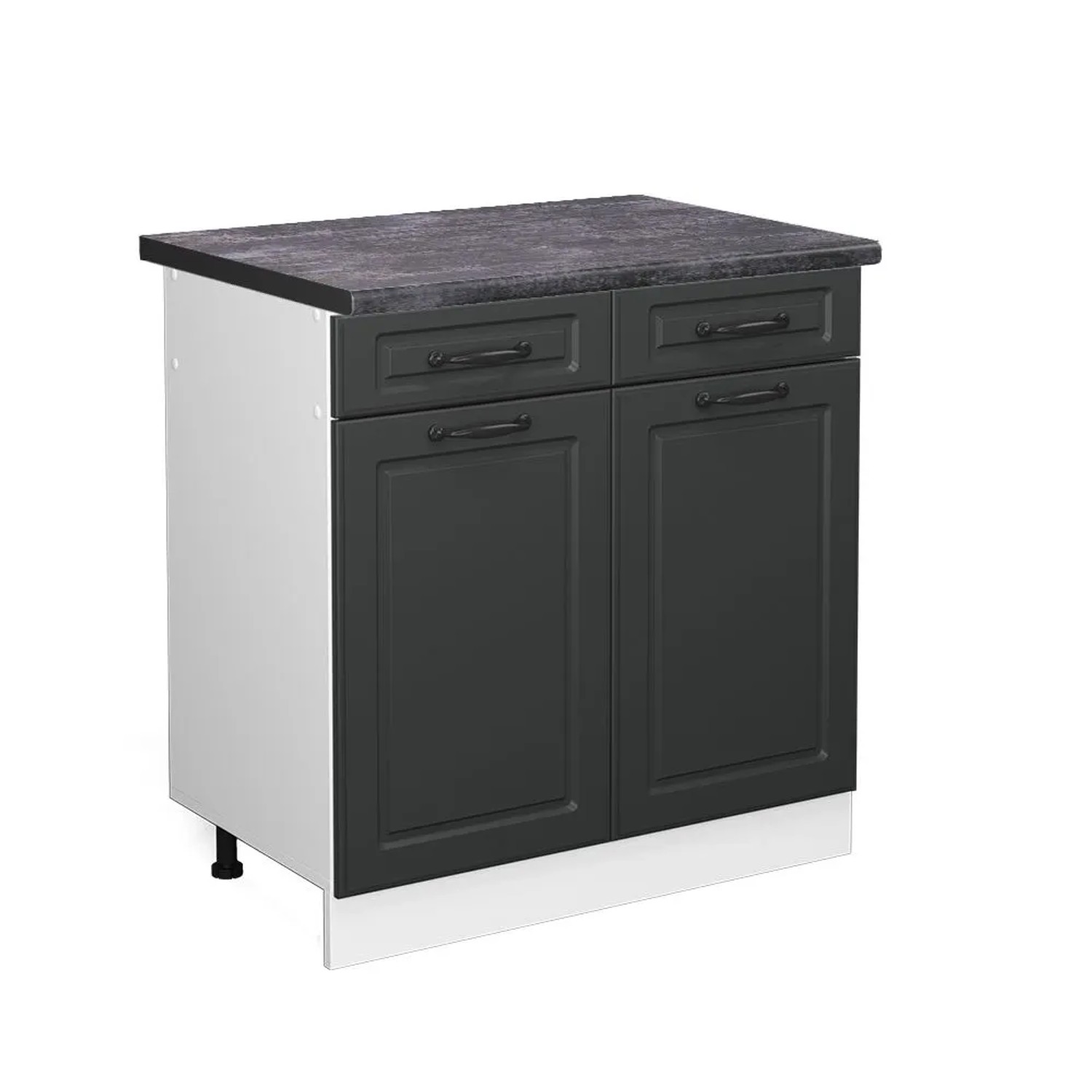Vicco Küchenunterschrank R-Line Anthrazit Landhaus Weiß 80 cm AP Anthrazit