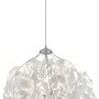 Moderne Reality Pendelleuchte Leavy in Chrom mit Blätter-Design, 38x38x150cm.