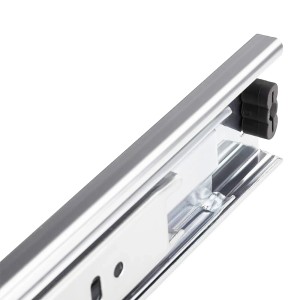 Silberner SOTECH Vollauszug 400 mm aus verzinktem Stahl, 50 kg Belastbarkeit, mit Kugelkäfigführung für Schubkästen.