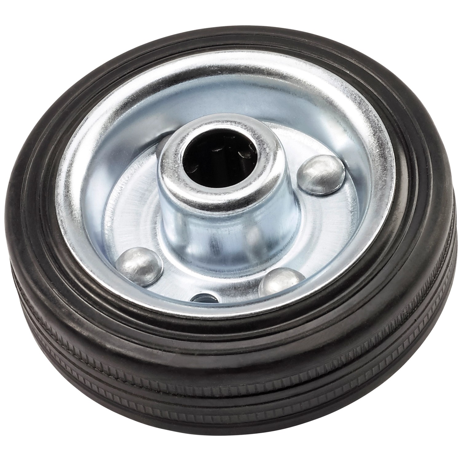 Vollgummirad Ø 100 mm Stahlfelge Schwarz Nabe 40 mm