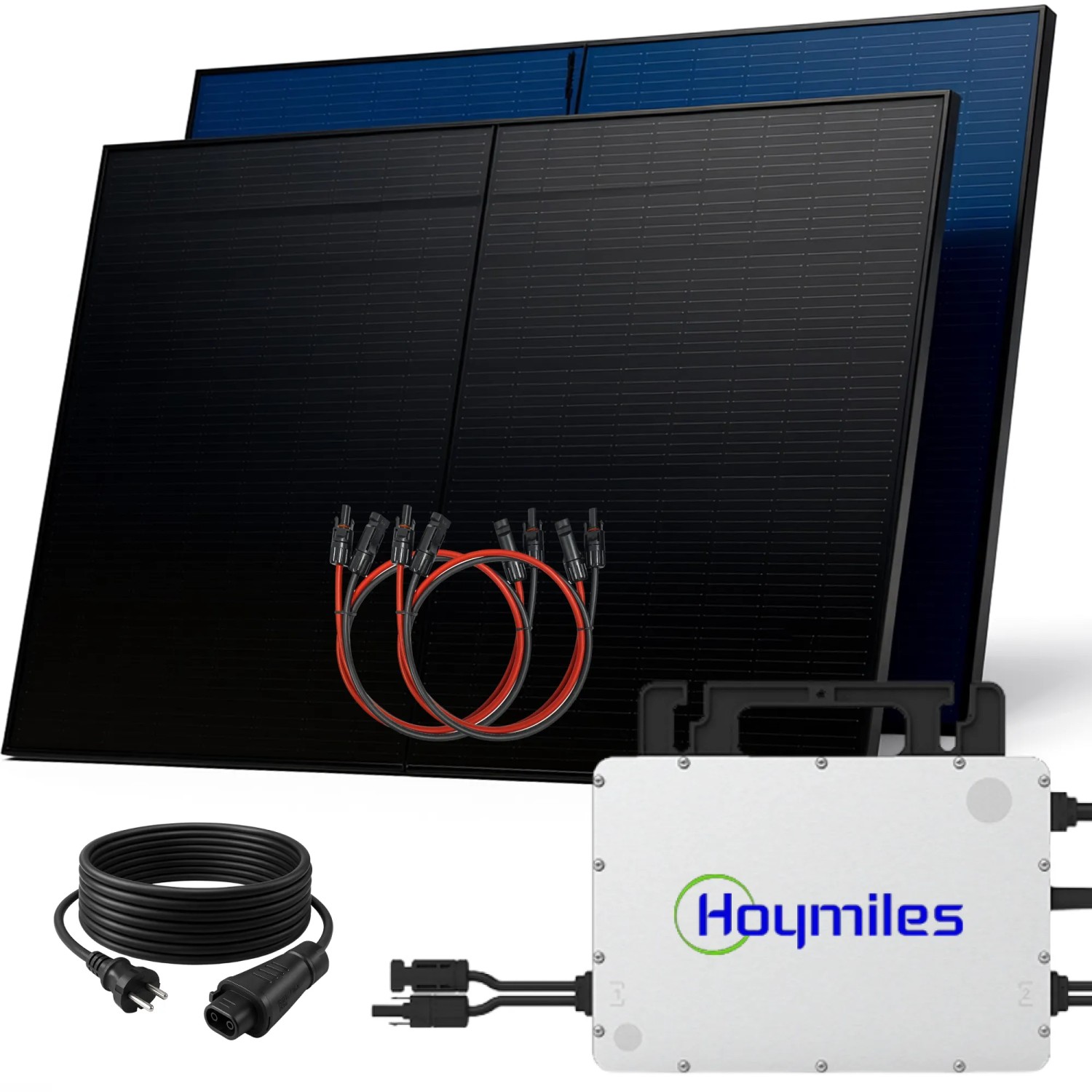 SUNNIVA Balkonkraftwerk 1000 W mit Hoymiles 800 W Wechselrichter inkl.5m Kabel 2x 500 W Solarmodule Bifazial Fullblack G...