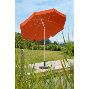 Schneider Balkonschirm Ibiza, Ø 240 cm, Terracotta. Sonnenschirm mit Knickfunktion.