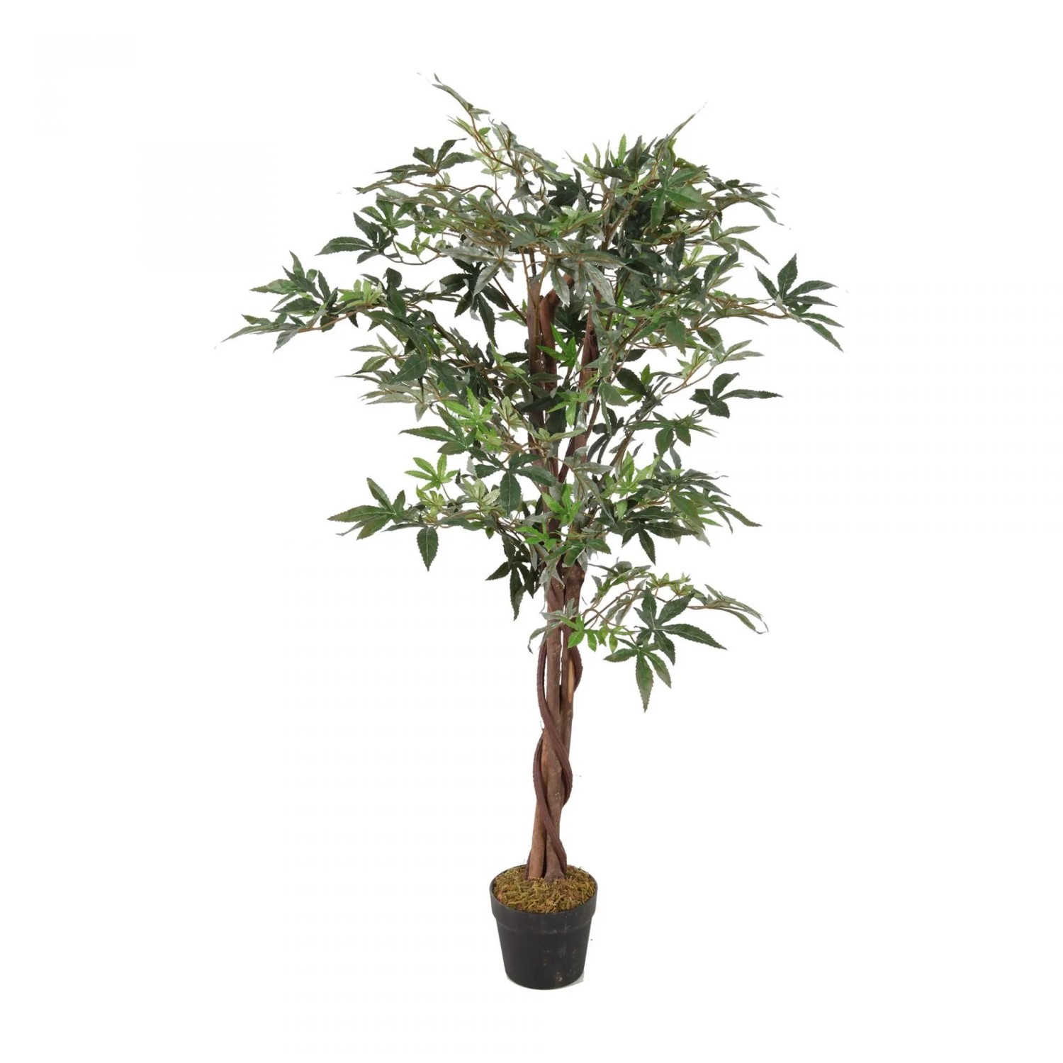 Lex Kunstpflanze Ahorn Dekobaum Holzstamm Zimmerpflanze Kunstbaum 280 Blätter 115cm