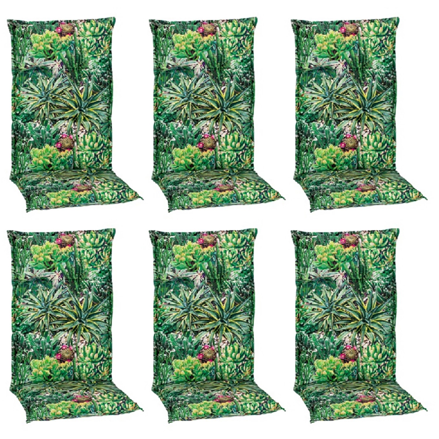Beo Sitzauflage Hochlehner Tegernsee 6er-Set mit Kaktuslandschaft-Design günstig online kaufen