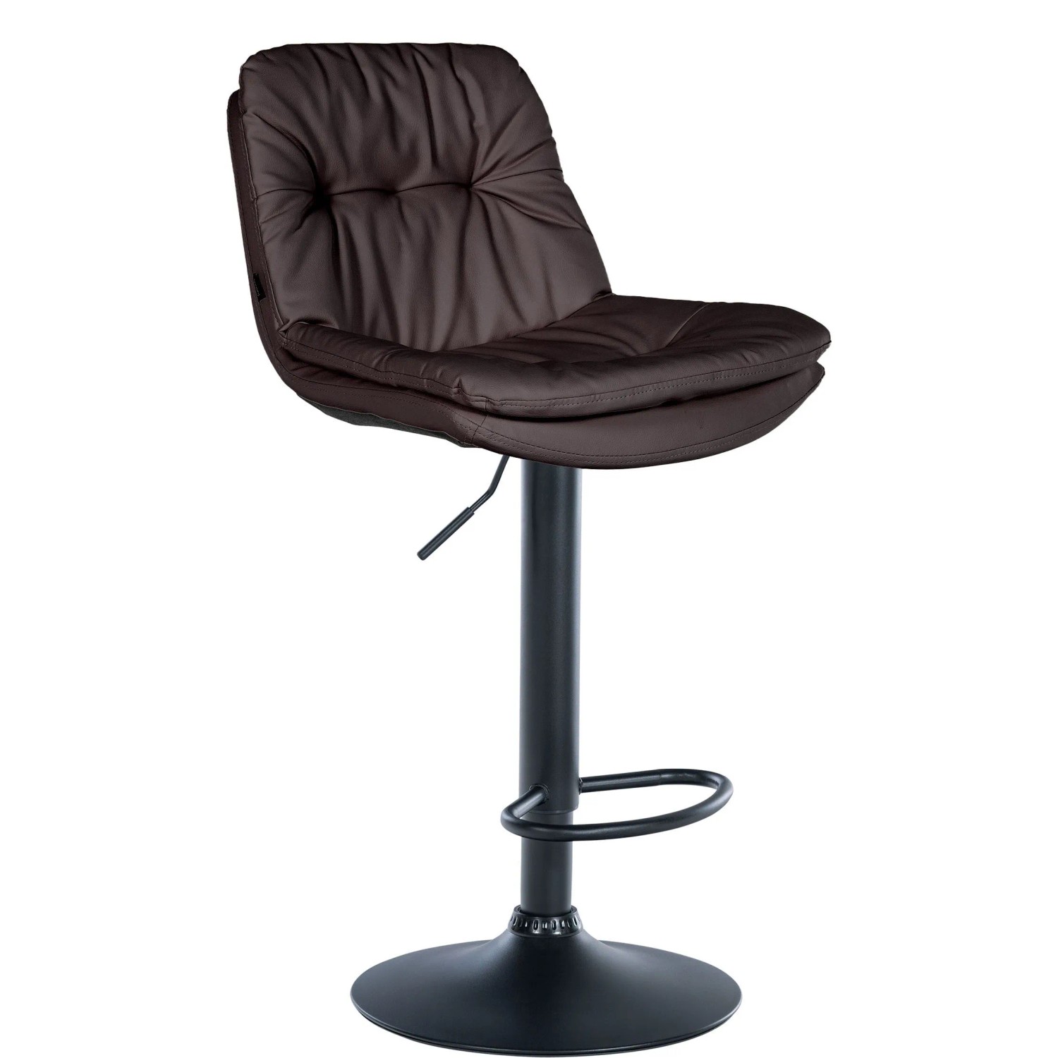 CLP Barhocker Laurel Kunstleder Metall Matt Schwarz/Braun