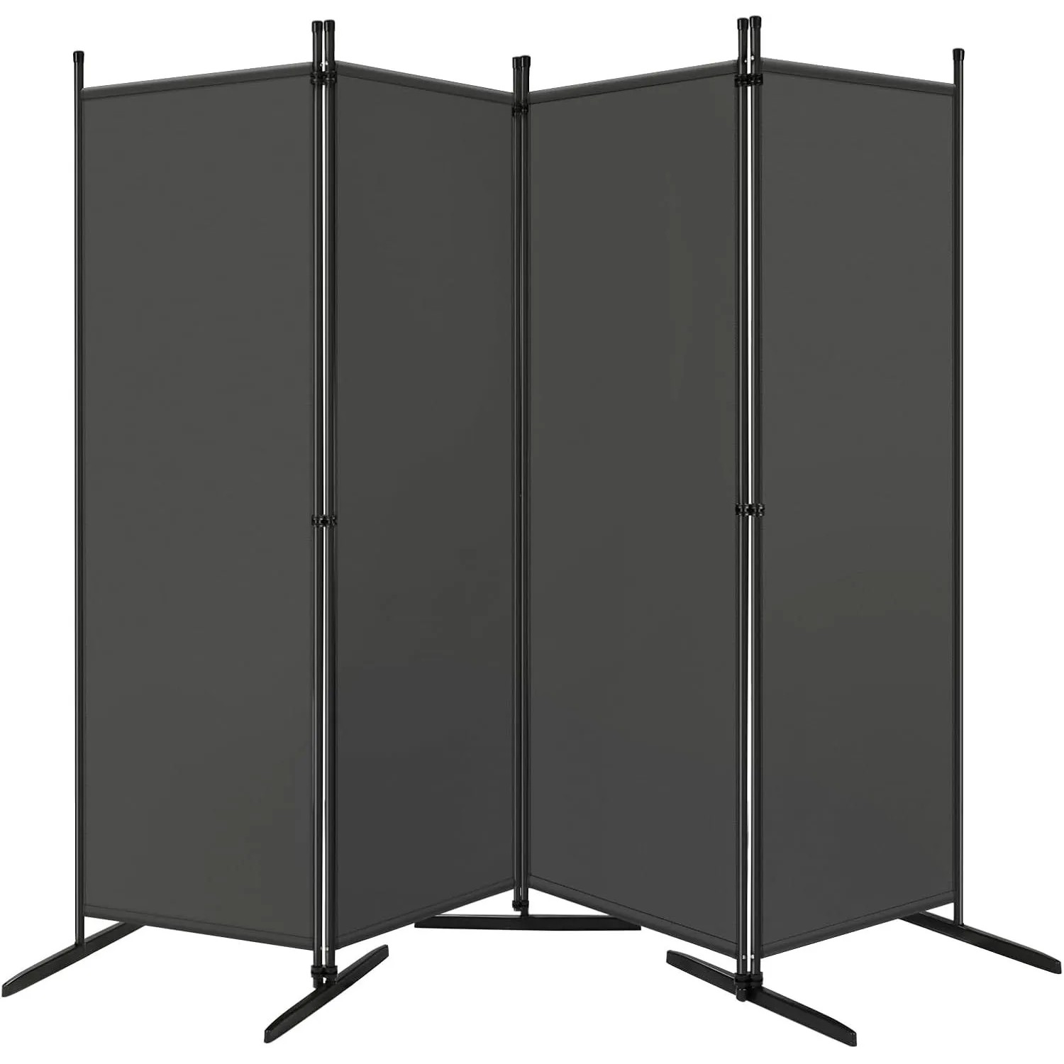 WOLTU Paravent Klappbar Sichtschutz Trennwand Dunkelgrau 223x177 cm