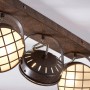 Lindby Tamin Strahler, 3-flammig, braun, im Vintage Industrie-Stil für Wohnzimmer.