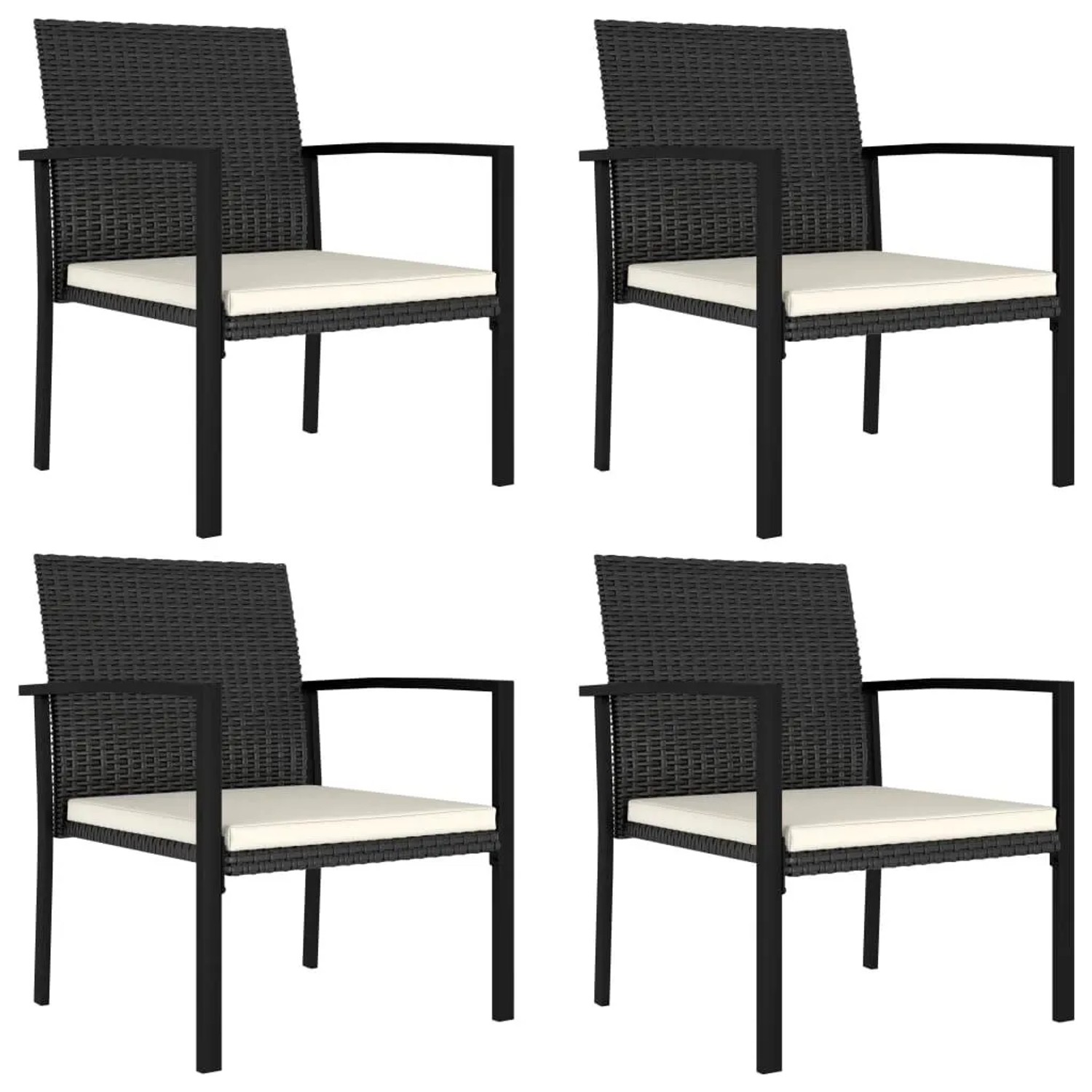 vidaXL Garten-Essstühle 4 Stk Poly Rattan Schwarz 315111 günstig online kaufen