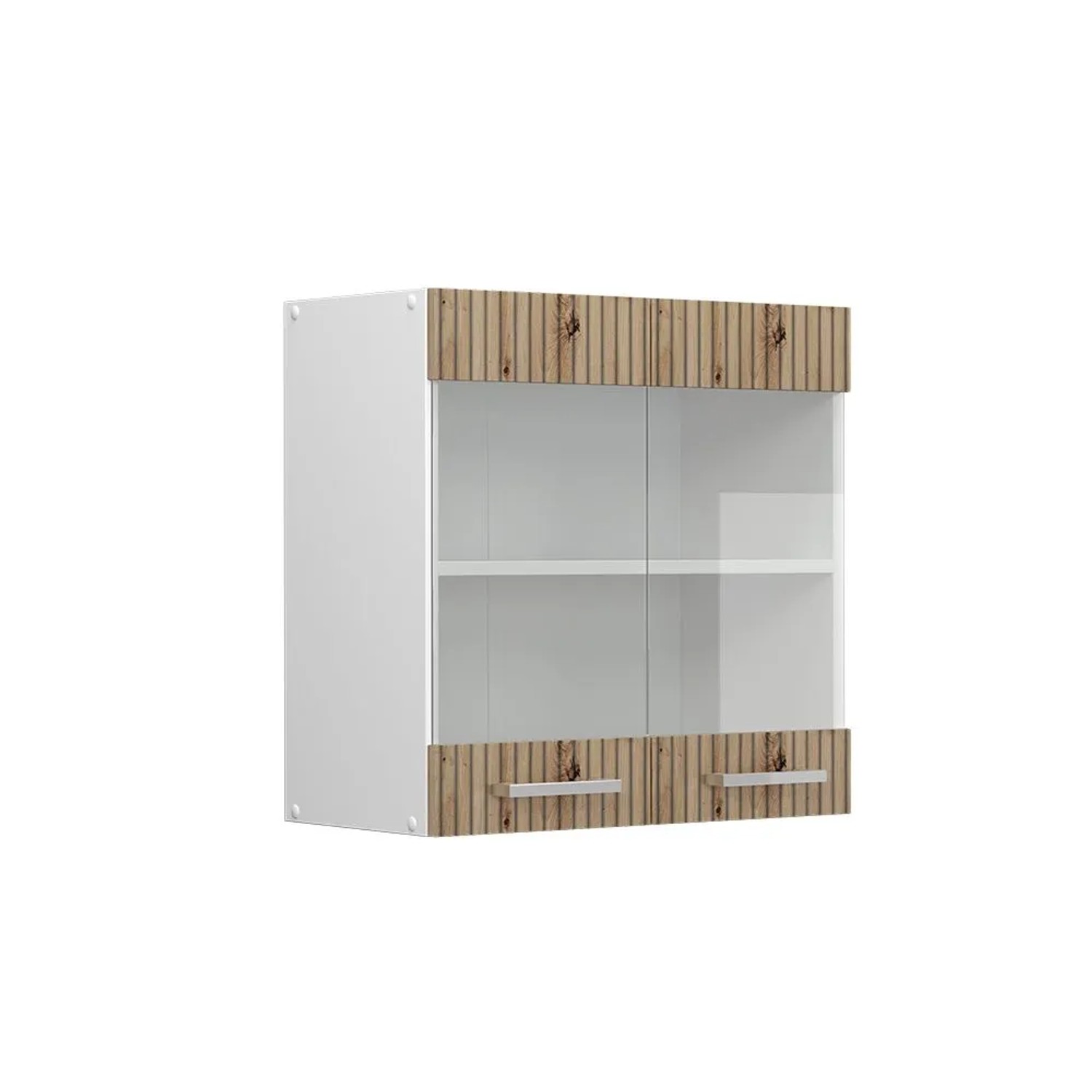Vicco Küchenglasschrank R-Line Glashängeschrank Artisan-Eiche Weiß 60 cm