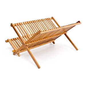 Relaxdays Abtropfgestell Bambus Natur Faltbar 24,5 cm x 42 cm x 33 cm 0,7 kg