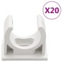 20er Set weiße Rohrklemmen für 25 mm Installationsrohre.