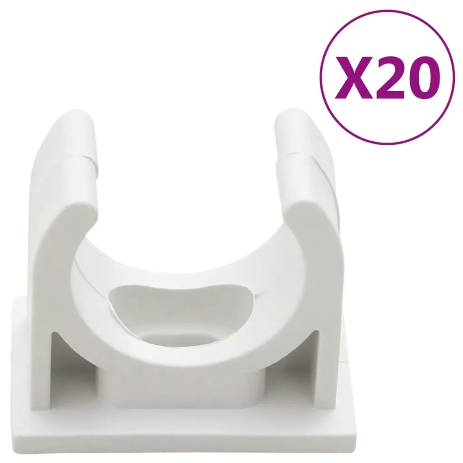 20er Set weiße Rohrklemmen für 25 mm Installationsrohre.