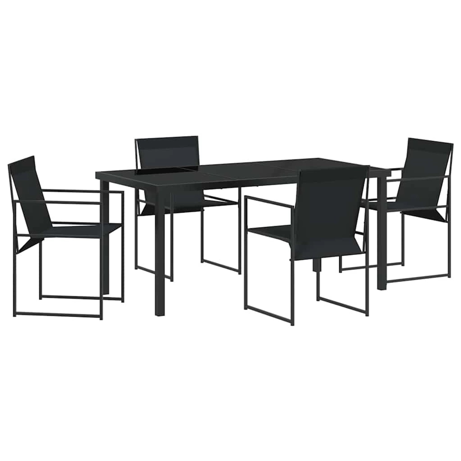 vidaXL 5-Teiliges Garten-Esstisch-Set mit schwarzen Textilene und Stahl 337 günstig online kaufen