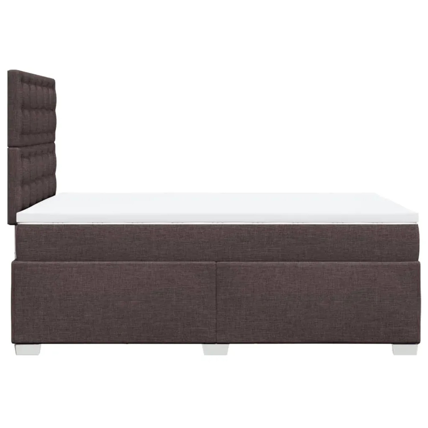 Boxspringbett dunkelbraun (120x200 cm) mit Matratze und Kopfteil.
