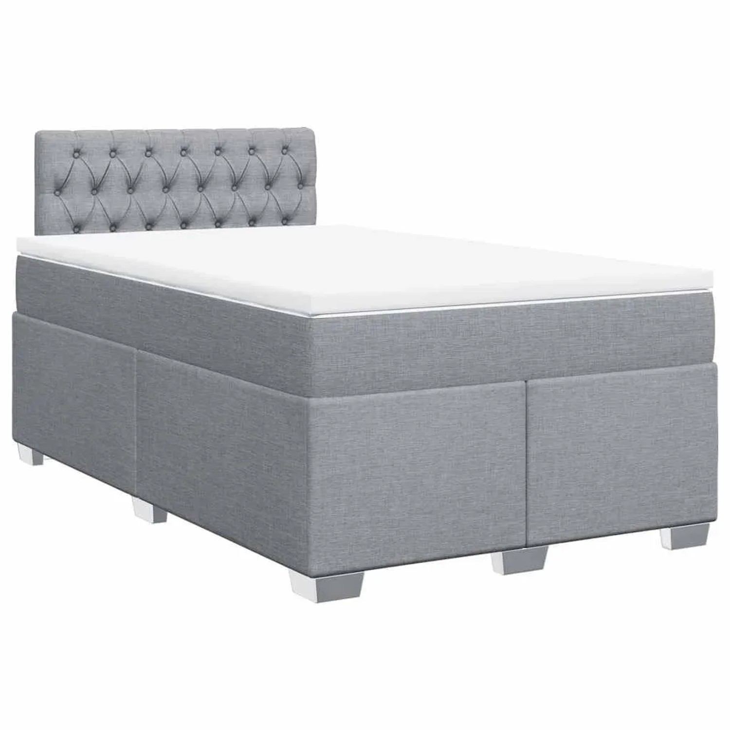 vidaXL Boxspringbett mit Matratze Hellgrau 120x190 cm Stoff 3285834
