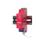 Rotes Shelly Relaismodul Pro 1PM mit LAN, WLAN & Bluetooth Konnektivität für die Hausautomation.