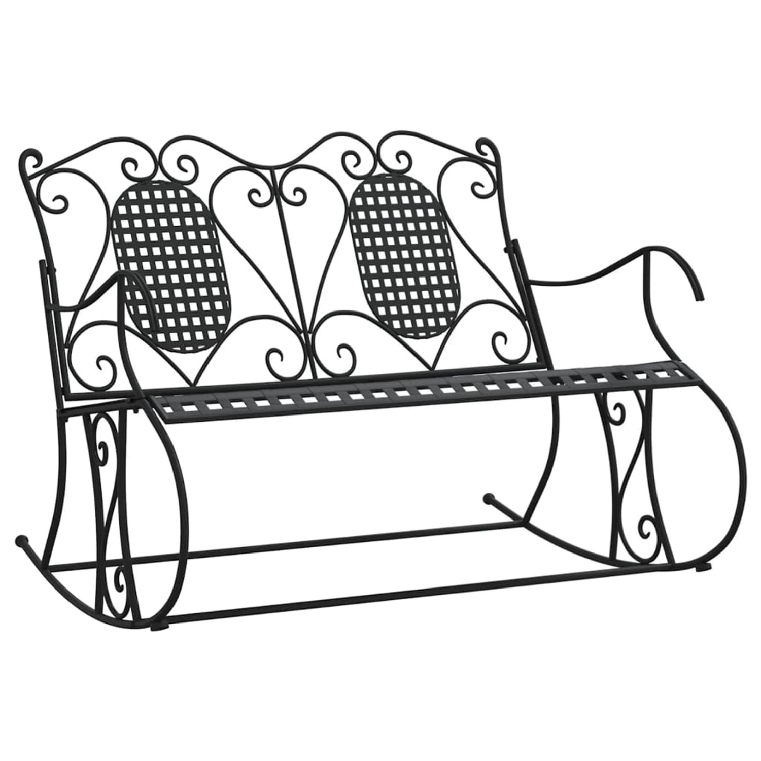 vidaXL Schaukelbank 2-Sitzer 113 cm Schwarz Stahl 318829