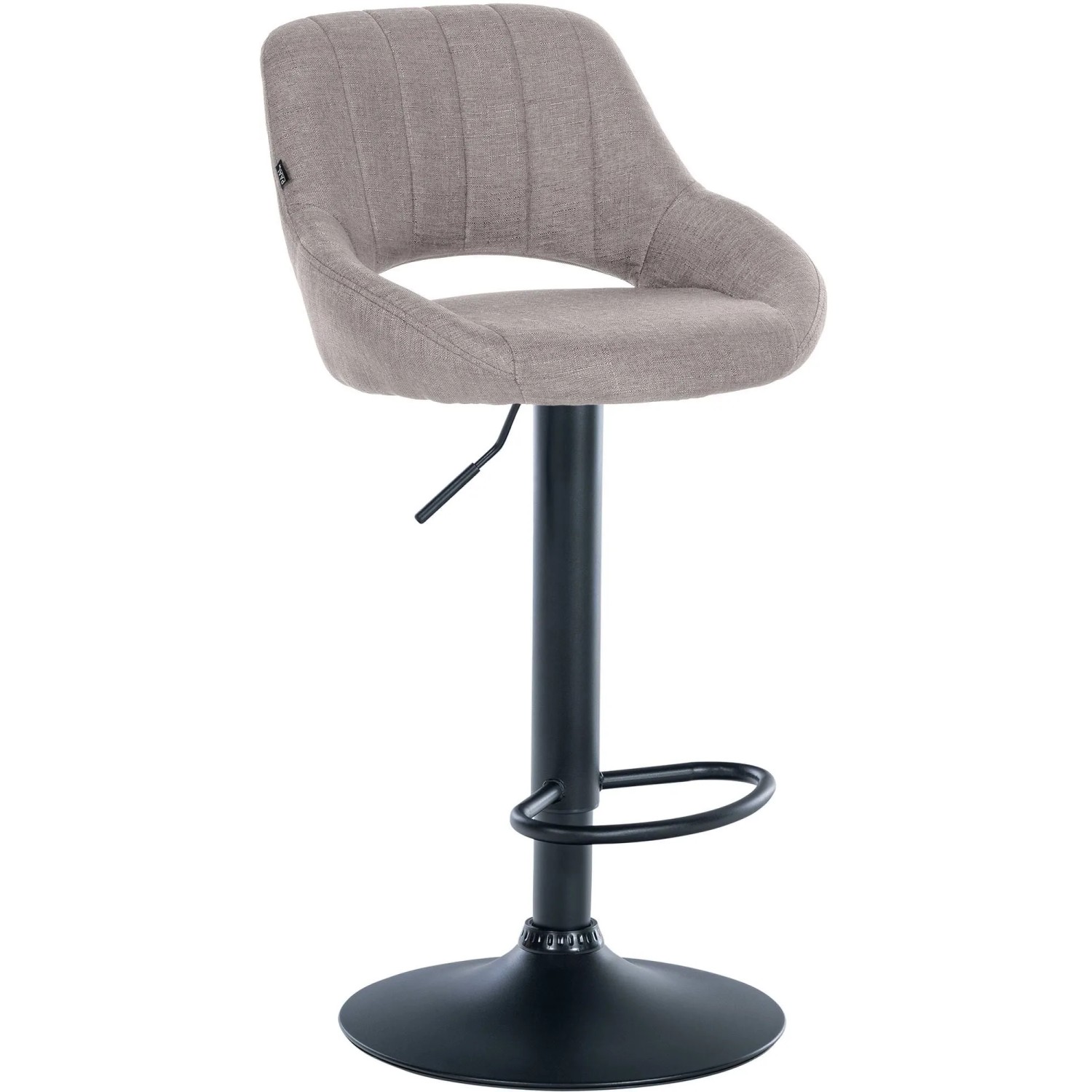DELUKE Barhocker SEGAD Stoff Grau 46,5x48x85cm Schwarz Barstuhl Mit Lehne Tresenhocker Tresenstuhl