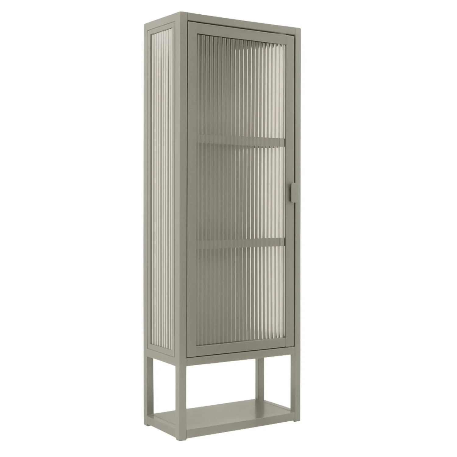 osoltus Wandschrank Riffelglas Stahl Regal Cube Warm Grey Industrial 102 X 36 Cm