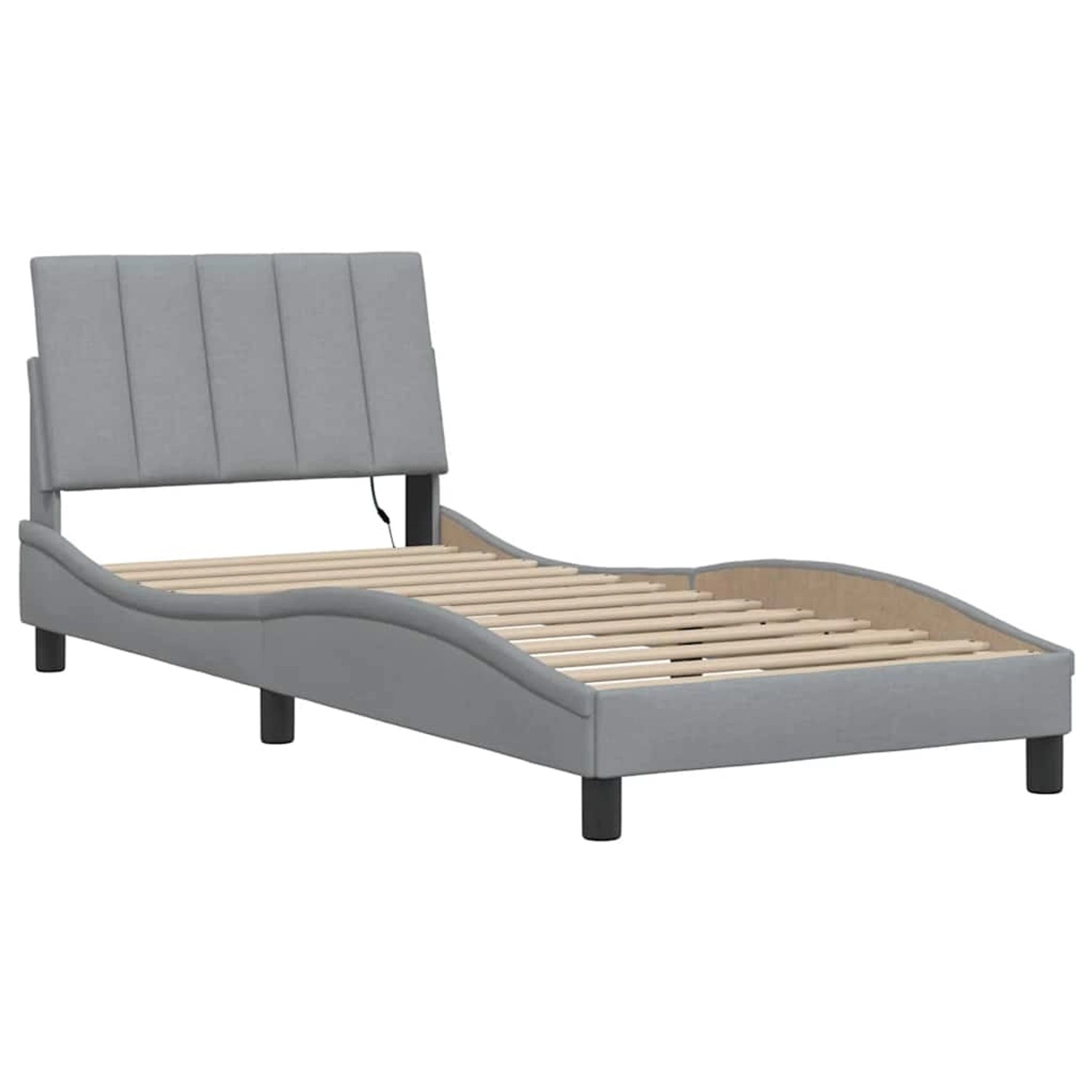 vidaXL Bettgestell ohne Matratze Hanko Hellgrau 90x190 cm Stoff 3310426 günstig online kaufen