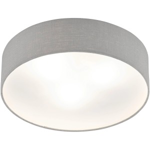 Grau-weiße Fischer & Honsel Deckenleuchte Maat, 3-flammig mit Stoffschirm.