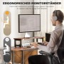 HOMCOM L-förmiger Schreibtisch, rustikal-braun, mit Monitorständer und Stauraum.