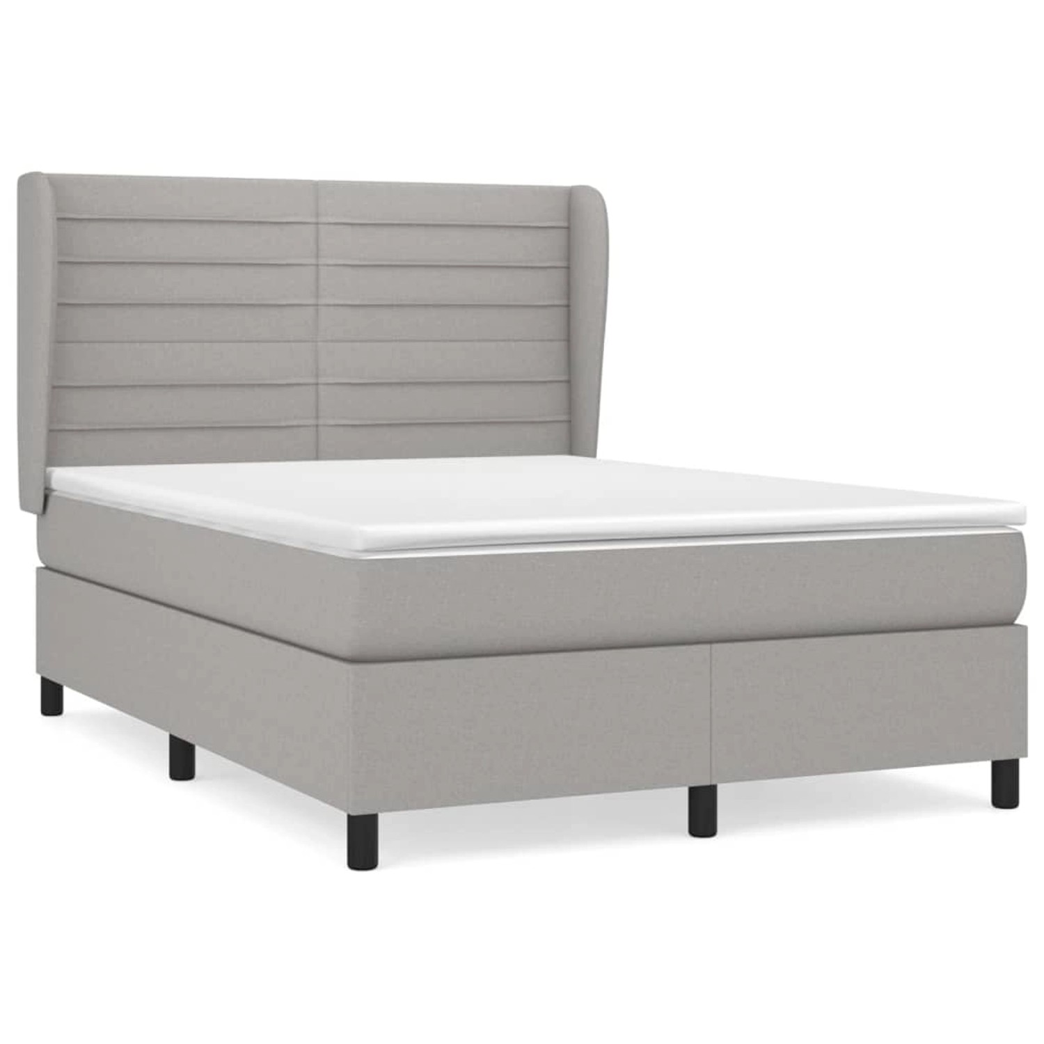 vidaXL Boxspringbett mit Matratze Hellgrau 140x200 cm Stoff1396664 günstig online kaufen