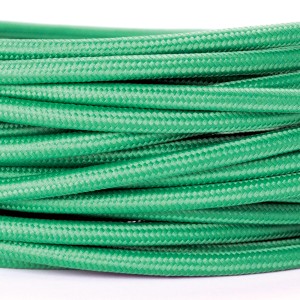 Grünes 3-adriges Textilkabel von Orion Lightstyle als Meterware für Lampen.