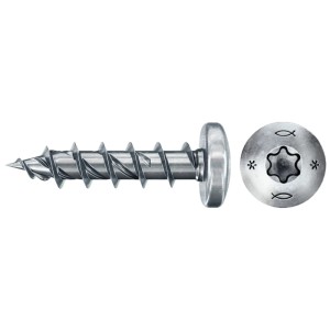 Fischer PowerFast II Holzschraube, Pan Head, TX-Antrieb, Vollgewinde, Ø 5x30 mm, 45 Stück