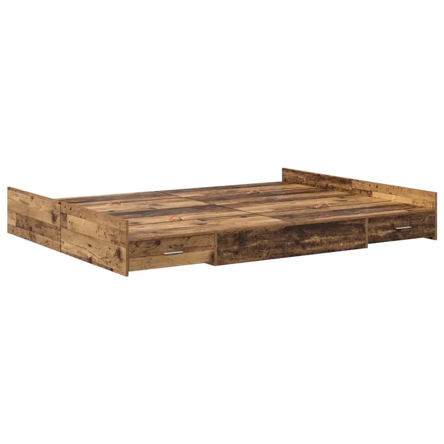 vidaXL Stauraumbett Altholz 150 x 200 cm Holzwerkstoff 3335291 günstig online kaufen