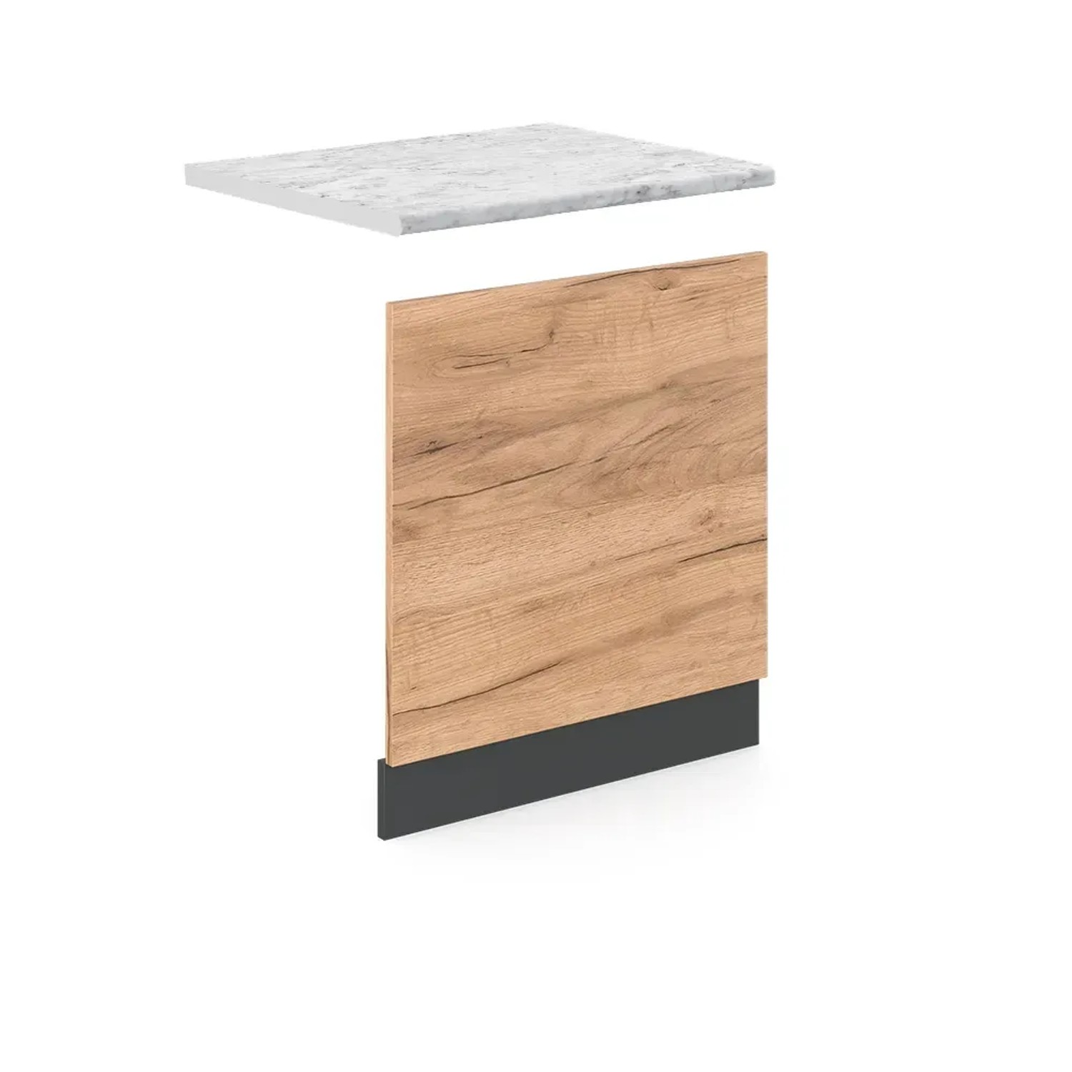 Thumbnail - Vicco Frontblende R-Line Geschirrspüler Fronttür Goldkraft Eiche/Anthrazit AP Marmor mit Anthrazit Korpus