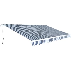 furnicato Gelenkarmmarkise, 500 cm, blau-weiß gestreift, für Terrasse & Garten.