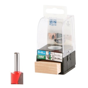 LUX HM Bohrnutenfräser Ø 20 mm, Fräsbohrer für Oberfräsen, zum Nuten fräsen in Holz.